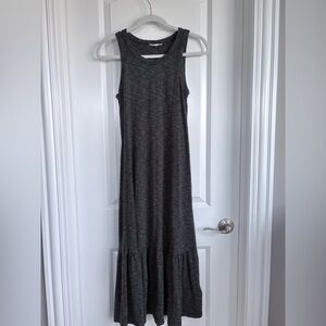 Madewell Black and Cream Striped Maxi Dress